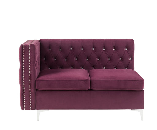 Acme Furniture - Jaszira Armless Loveseat w-2 Pillows in Burgundy - 57331 - GreatFurnitureDeal