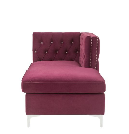 Acme Furniture - Jaszira Chaise in Burgundy - 57333 - GreatFurnitureDeal