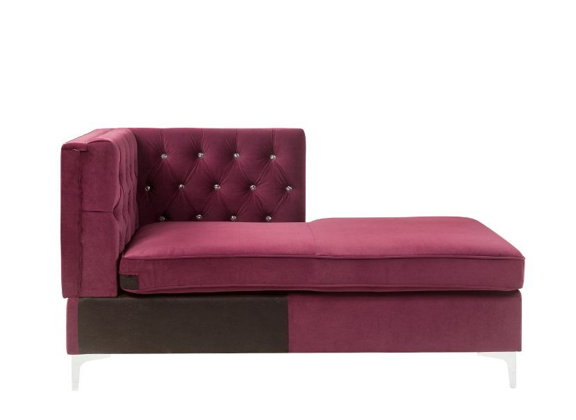 Acme Furniture - Jaszira Chaise in Burgundy - 57333 - GreatFurnitureDeal