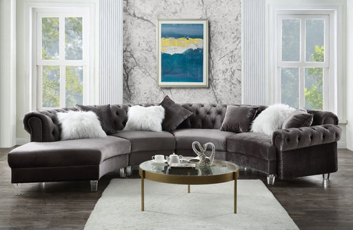 Acme Furniture - Ninagold Sectional Sofa in Gray - 57355 - GreatFurnitureDeal