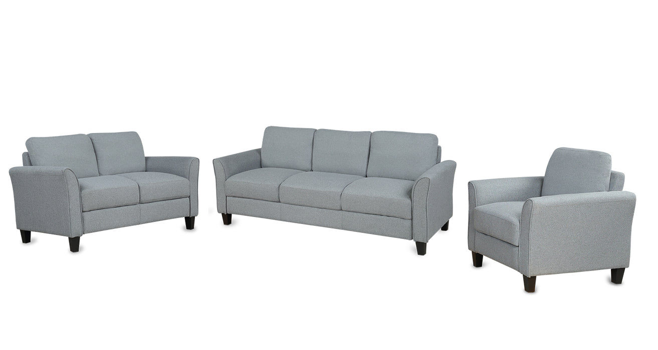 GFD Home - Living Room Sets Furniture Armrest Sofa Single Chair Sofa Loveseat Chair 3-Seat Sofa (ChairLoveseat Chair&3-Seat Sofa, Gray) - GreatFurnitureDeal