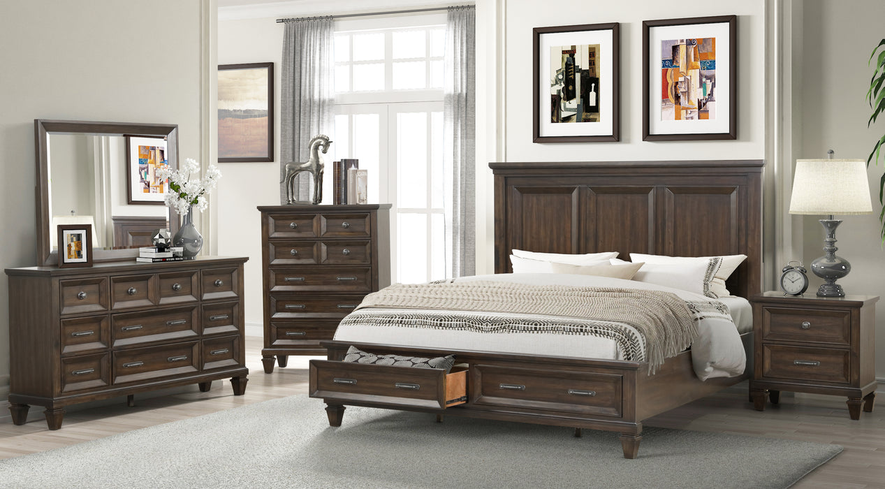 GFD Home - Galaxy Home Hamilton Queen Size Storage Bed in Walnut made with Engineered Wood - GreatFurnitureDeal