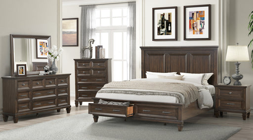 GFD Home - Hamilton Queen 6 Piece Storage Bed in Walnut made with Engineered Wood - GreatFurnitureDeal