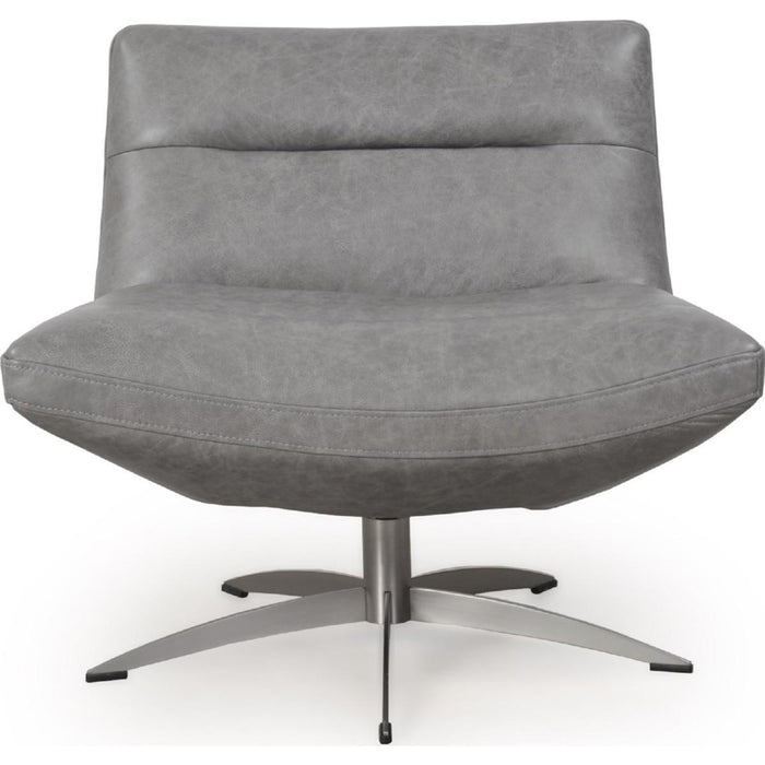 Moroni - Alfio Full Leather Swivel Chair in Cloud Grey - 58006B1173 - GreatFurnitureDeal
