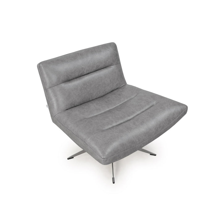 Moroni - Alfio Full Leather Swivel Chair in Cloud Grey - 58006B1173 - GreatFurnitureDeal