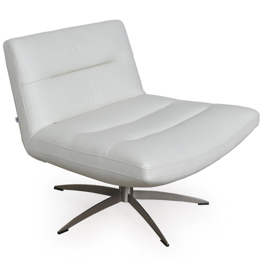 Moroni - Alfio Swivel Accent Chair in White Full Leather - 58006b1296