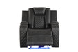 GFD Home - Benz LED & Power Recliner Chair Made With Faux Leather in Gray - GreatFurnitureDeal