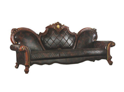 Acme Furniture - Picardy Oversized Sofa w-5 Pillows, Vintage Cherry Oak & PU - 58220 - GreatFurnitureDeal