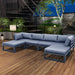 GFD Home - Outdoor sofa 4 pieces+2 ottomans - GreatFurnitureDeal