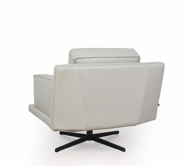 Moroni - Mercier Full Leather Modern Swivel Chair in Light Grey - 58506BS1383 - GreatFurnitureDeal