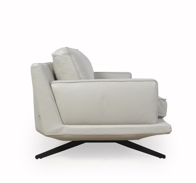 Moroni - Mercier Full Leather Modern Swivel Chair in Light Grey - 58506BS1383