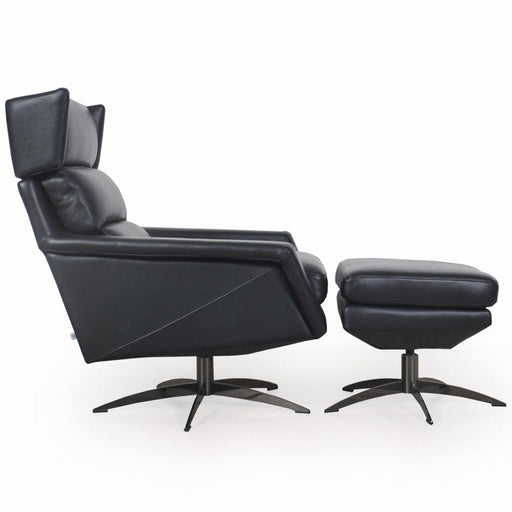 Moroni - Hansen Swivel Lounge Accent Chair with Swivel Ottoman in Black - 58606B1298-58626B1298