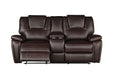 GFD Home - Hong Kong 2 Piece Power Reclining Sofa Set made with Faux Leather in Brown - GreatFurnitureDeal