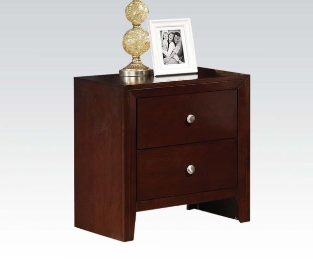 Acme Furniture - Ilana Contemporary Two Drawer Nightstand in Brown Cherry - 20403