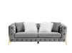 GFD Home - grey velvet sofa - GreatFurnitureDeal