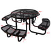 GFD Home - Round Outdoor Steel Picnic Table 46" black ,with umbrella pole - GreatFurnitureDeal