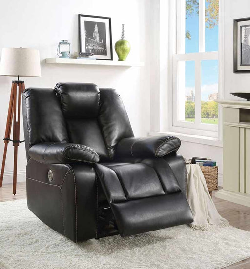 Acme Furniture - Jailene Black Leather-Aire Power Motion Recliner - 59261 - GreatFurnitureDeal