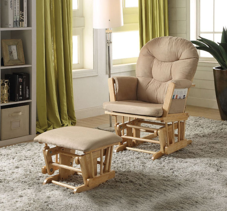 Acme Furniture - Rehan 2Pc Pk Glider Chair & Ottoman in Taupe - 59332 - GreatFurnitureDeal