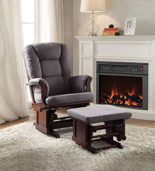Acme Furniture - Aeron 2Pc Pk Glider Chair & Ottoman in Gray - 59338 - GreatFurnitureDeal