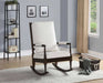 Acme Furniture - Tristin Cream Fabric & Walnut Rocking Chair - 59523 - GreatFurnitureDeal
