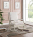 Acme Furniture - Tristin Cream Fabric & White Rocking Chair - 59524 - GreatFurnitureDeal