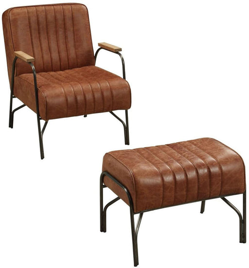 Acme Furniture - Sarahi Chair & Ottoman (2Pc Pk) in Cocoa - 59595 - GreatFurnitureDeal