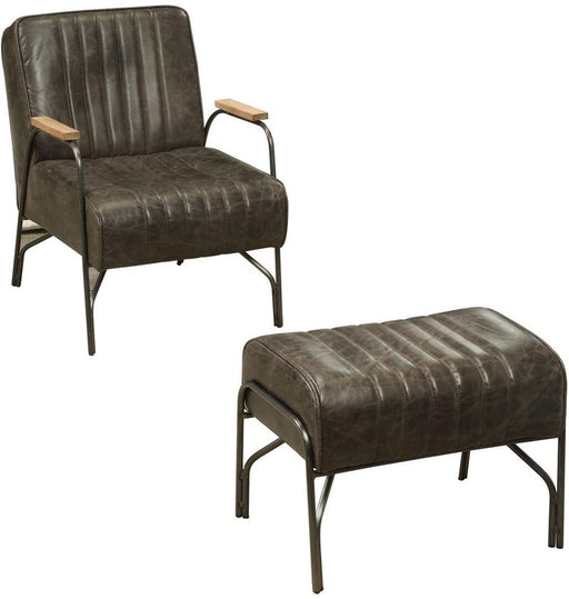Acme Furniture - Sarahi Chair & Ottoman (2Pc Pk) in Distress Espresso - 59597 - GreatFurnitureDeal