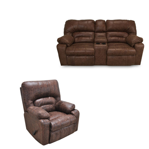 Franklin Furniture - Dakota 2 Piece Reclining Console Loveseat Set In Smokey - 596-L+R-SMOKEY
