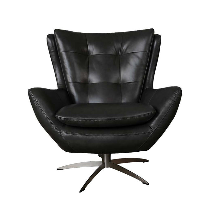 Moroni - McCann Full Leather Swivel Chair in Charcoal - 59606B1855