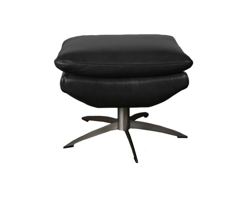 Moroni - McCann Full Leather Swivel Chair with Ottoman in Charcoal - 59606B1855-5962 - GreatFurnitureDeal