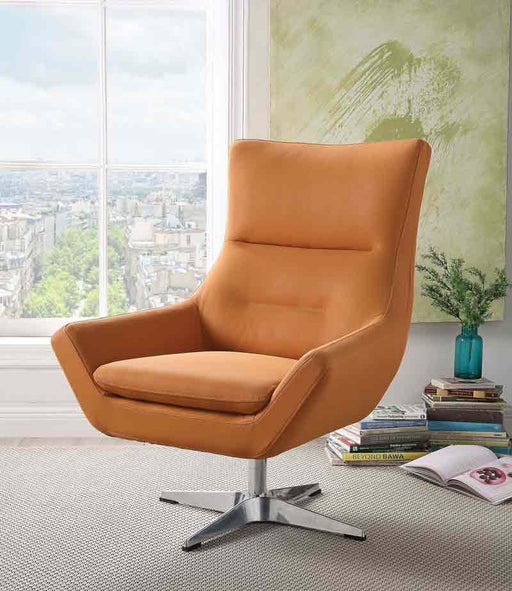 Acme Furniture - Eudora Orange Leather-Gel Accent Chair - 59733 - GreatFurnitureDeal