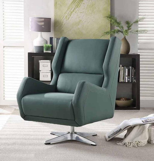 Acme Furniture - Eudora II Green Leather-Gel Accent Chair - 59737 - GreatFurnitureDeal
