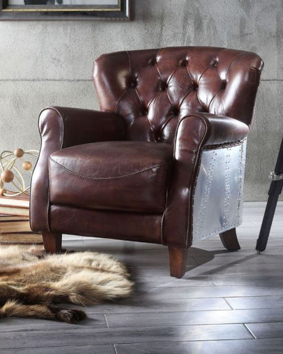 Acme Furniture - Brancaster Accent Chair in Vintage Brown - 59830