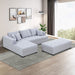 GFD Home - Tufted Fabric 3-Seat L-Shape Sectional Sofa Couch Set w/Chaise Lounge, Ottoman Coffee Table Bench, Light Grey - GreatFurnitureDeal