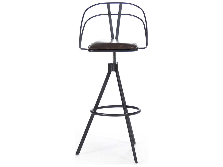 Zentique - Nathan Leather Arm Adjustable Bar Height Stool - PF7 - GreatFurnitureDeal
