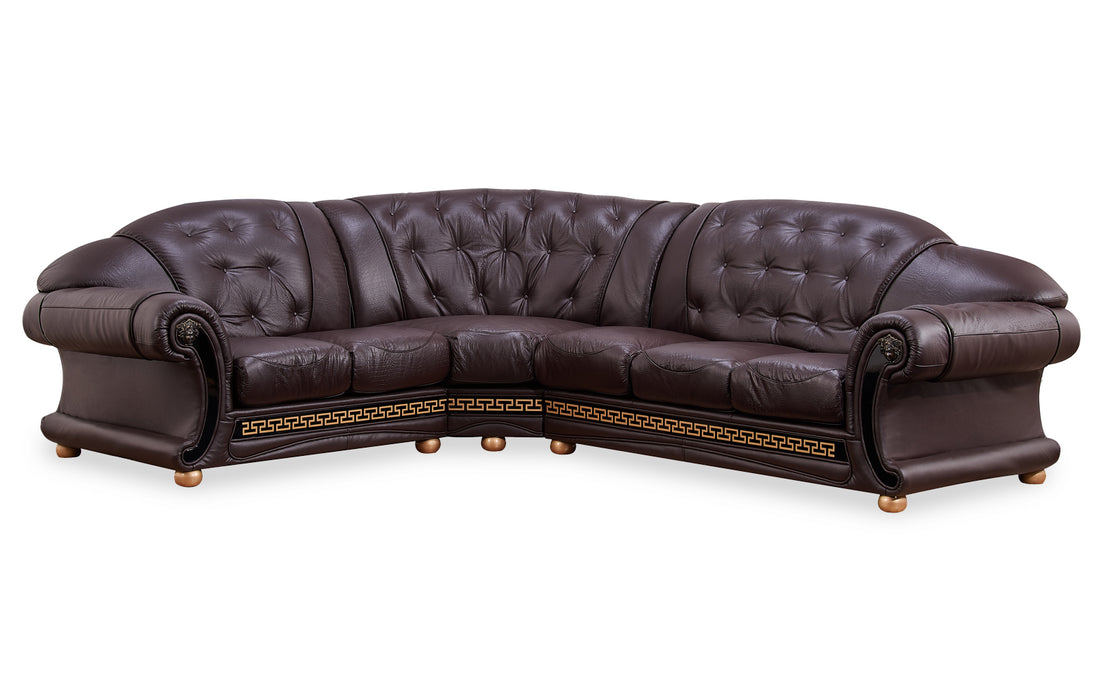 ESF Furniture - Apolo Sectional in Brown - APOLOSECT-RIGHTBROWN