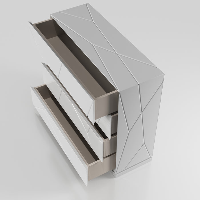 ESF Furniture - Majesty 5 Piece Queen Storage Kit  Bedroom w/light and Kiu Cases - MAJESTYQS-STORAGE-5SET-KIU - GreatFurnitureDeal