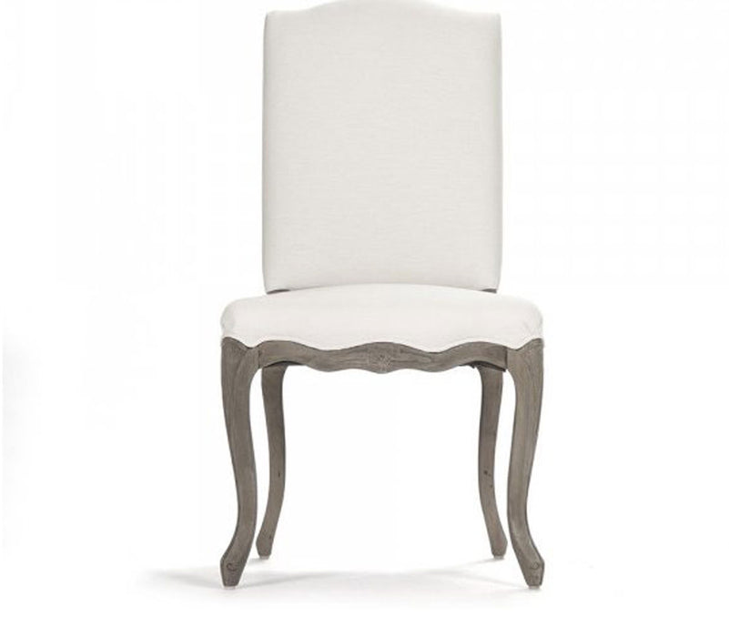 Zentique -  Cathy White Linen Side Dining Chair- LI-SH8-22-15-2