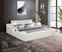 GFD Home - Zoya Smart Multifunctional Queen Size Bed Made with Wood in White - GreatFurnitureDeal