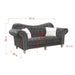 GFD Home - Jessica 2pc Living Room Velvet Material Sofa and Love Seat in Color Gray - GreatFurnitureDeal