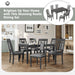 GFD Home - TOPMAX 7-Piece Farmhouse Rustic Wooden Dining Table Set Kitchen Furniture Set with 6 Padded Dining Chairs, Gray - GreatFurnitureDeal