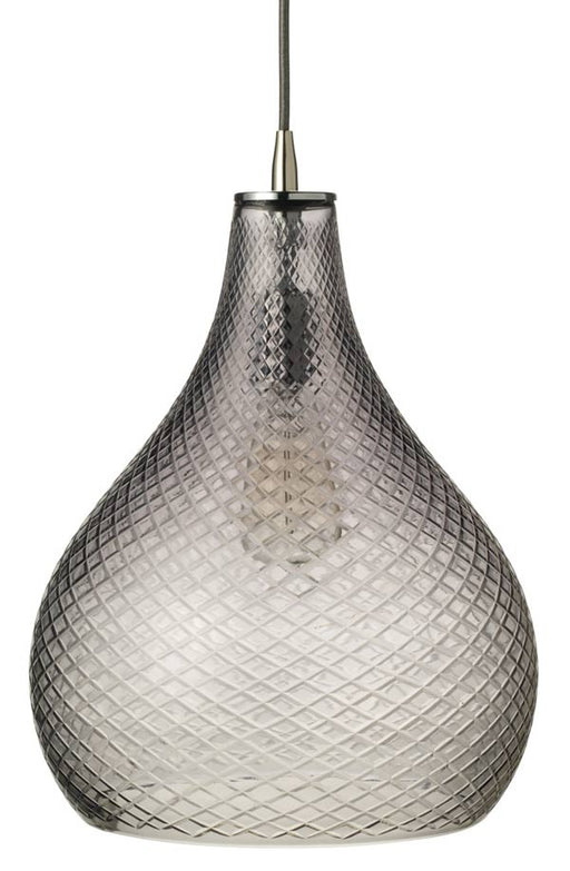 Jamie Young Company - Large Cut Glass Curved Pendant in Grey Glass - 5CGCURV-LGGR - GreatFurnitureDeal