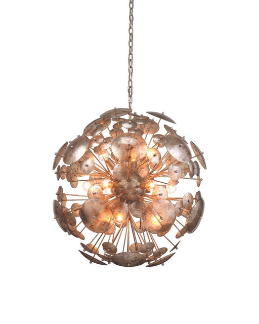 Jamie Young Company - Constellation Round Chandelier in Antique Mercury Glass & Champagne Leaf Metal - 5CONS-MGCH - GreatFurnitureDeal