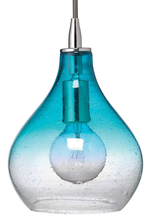 Jamie Young Company - Small Curved Pendant in Aqua Seeded Glass - 5CURV-SMAQ - GreatFurnitureDeal
