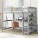 GFD Home - Full Size Loft Bed with Storage Shelves and Under-bed Desk, Gray(OLD SKU:SM000246AAE-1) - GreatFurnitureDeal