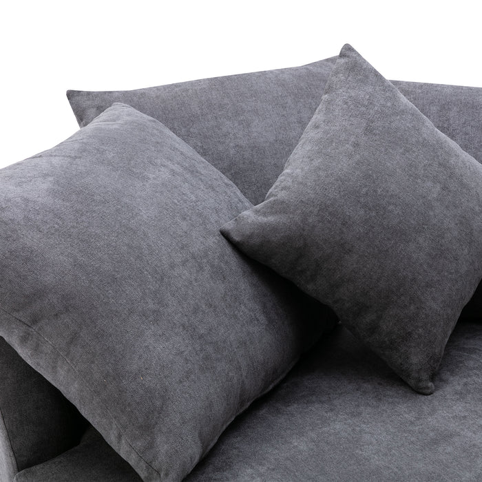 GFD Home - Orisfur. 360° Swivel Accent Barrel Chair with Storage Ottoman & 4 Pillows, Modern Linen Leisure Chair Round Accent for Living Room - GreatFurnitureDeal