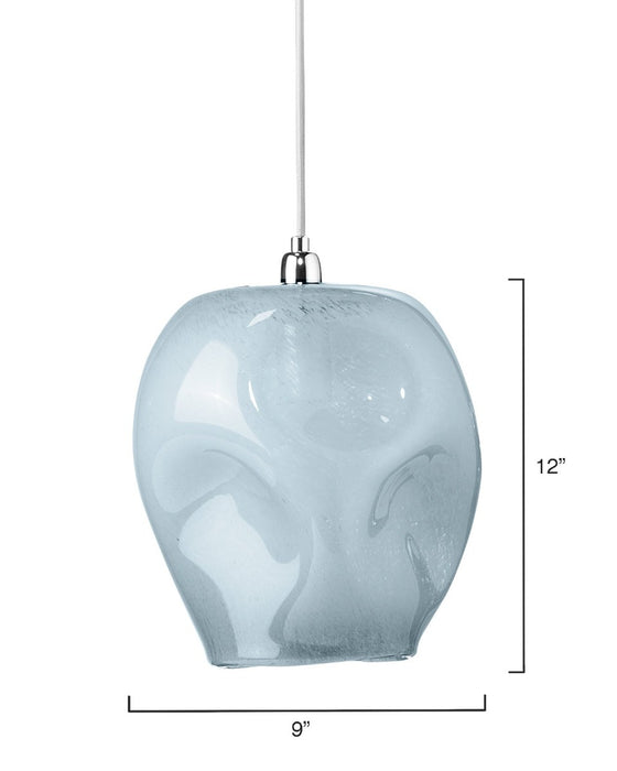 Jamie Young Company - Dimpled Glass Pendant, Large in Cornflower Blue Glass - 5DIMP-LGBL - GreatFurnitureDeal