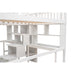 GFD Home - Twin & Twin Size Loft Bed with 2 Built-in Desks and Shelves, Storage Staircase, White - GreatFurnitureDeal