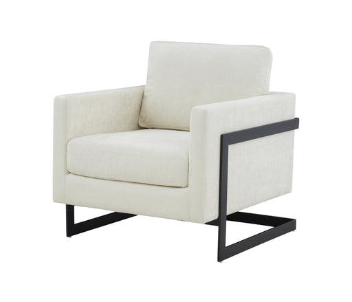 GFD Home - Modrest Prince Contemporary Cream & Black Fabric Accent Chair - GreatFurnitureDeal