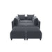 GFD Home - Sectional Sofa U shape Velvet Square Arm Sofa with 6 Pillows for Living Room, Grey - GreatFurnitureDeal